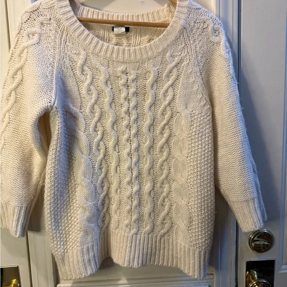 J. Crew Wool Blend Cable Knit Sweater